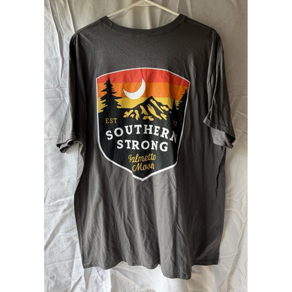 Palmetto Moon Men's Grapic Tshirt Gray 2XL "Southern Strong" Casual